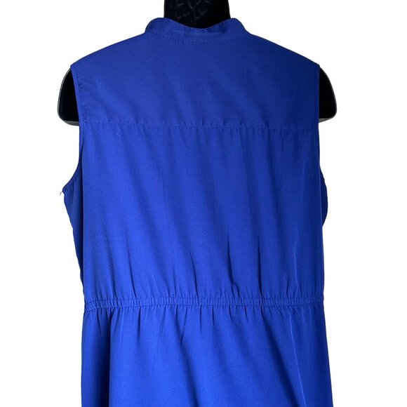 Royal Blue Sleeveless Lace-Up Casual Dress size 1X - Picture 8 of 13